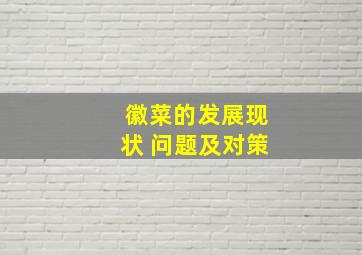 徽菜的发展现状 问题及对策